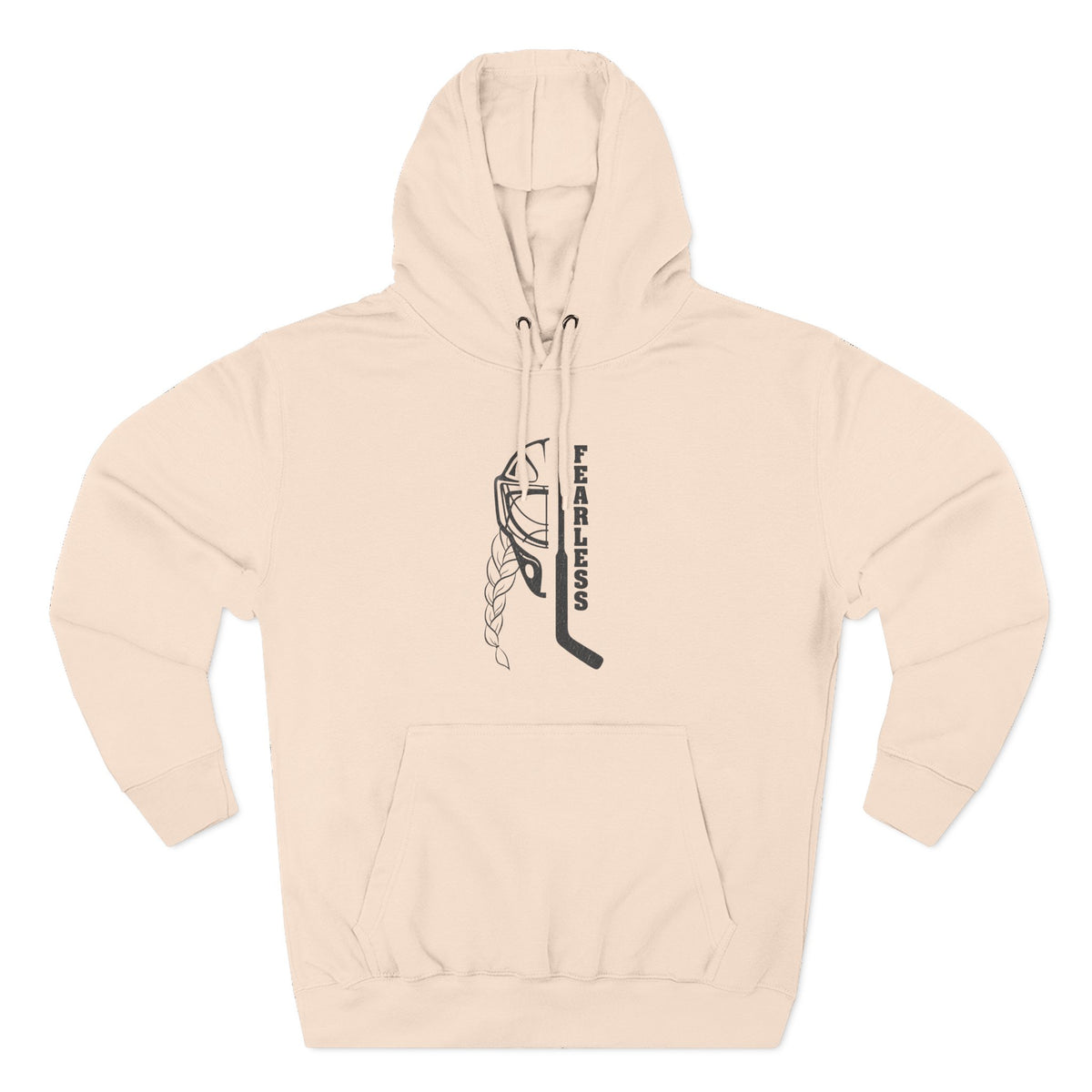 Fearless goalie hockey hoodie in Pale Pink - front, flat lay