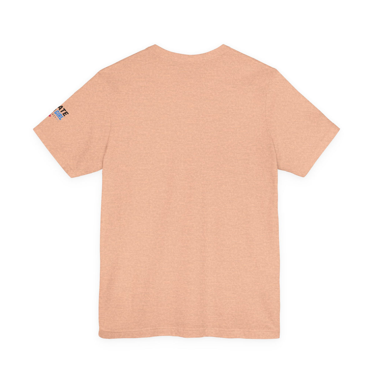 Skate Like A Girl Fearless hockey tee in Heather Peach - back