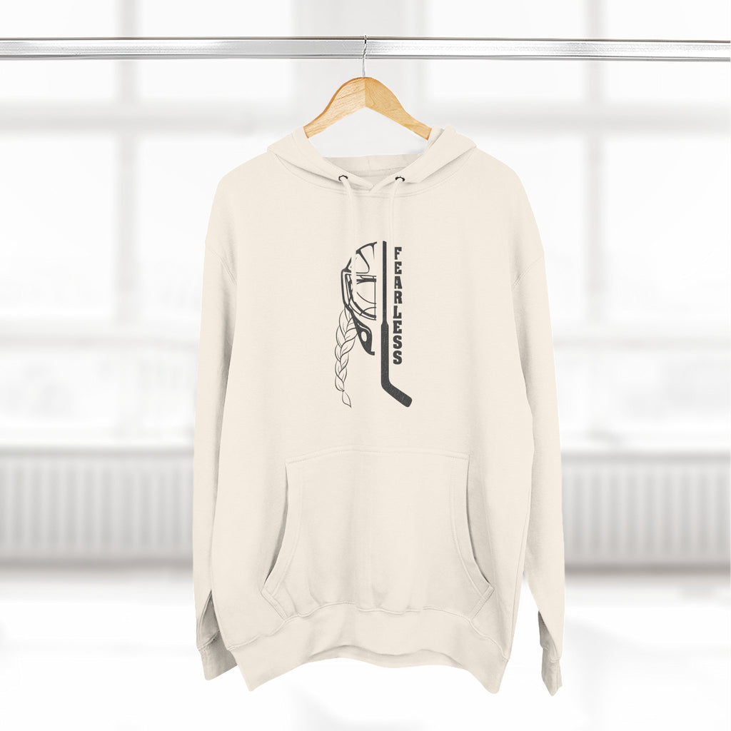 Fearless goalie hockey hoodie in Sandshell - hanging