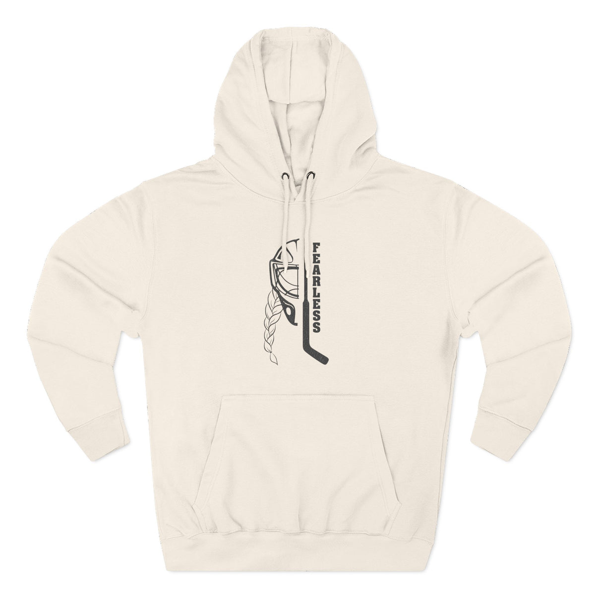 Fearless goalie hockey hoodie in Sandshell - front, flat lay