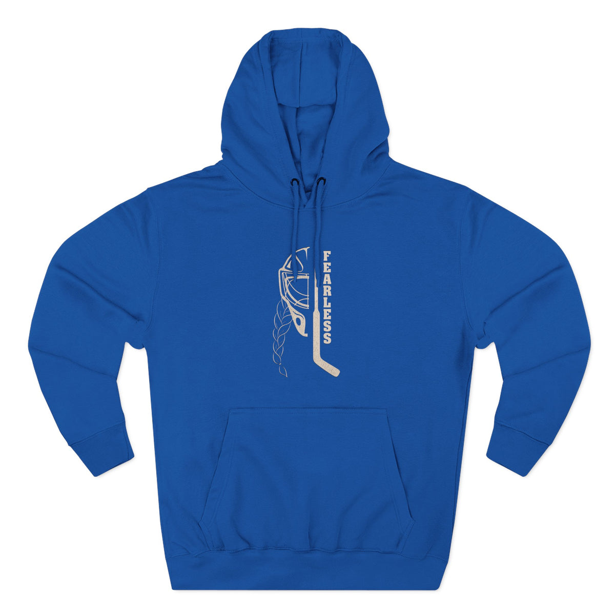 Fearless goalie hockey hoodie in Royal Blue - front, flat lay
