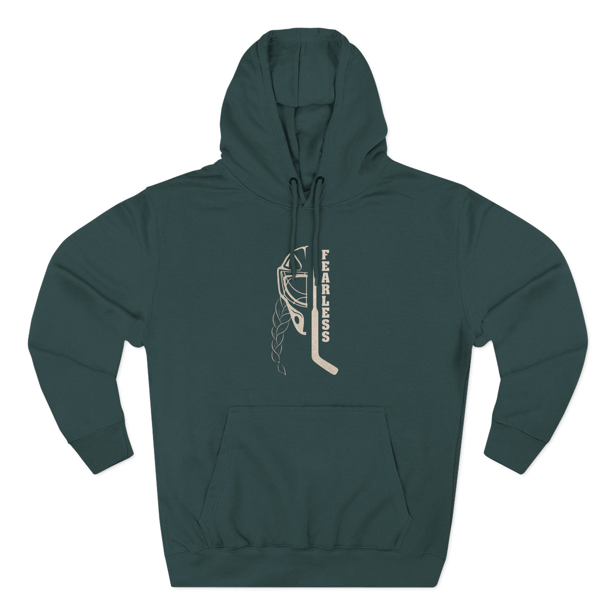 Fearless goalie hockey hoodie in Sports Green - front, flat lay