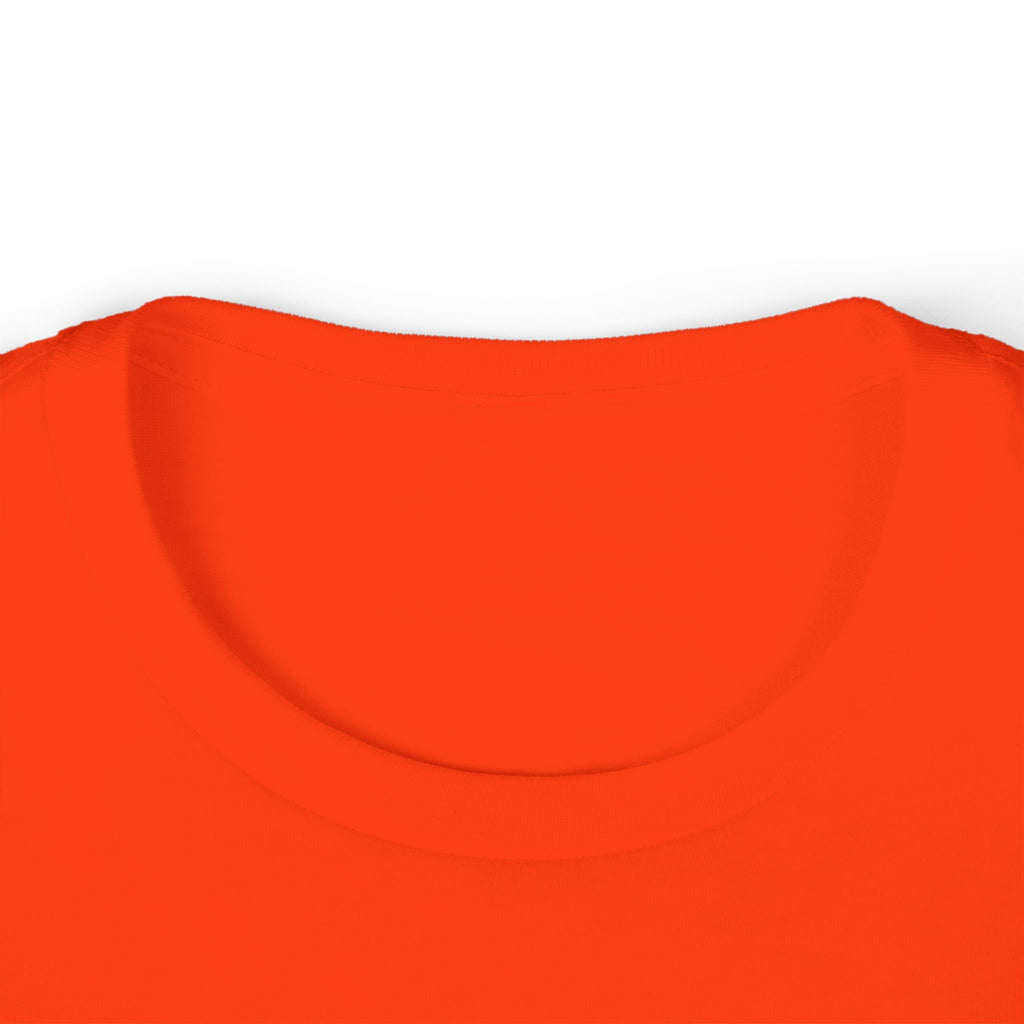Kids Fearless Goalie Tee in Orange - close-up of back neckline and collar seam