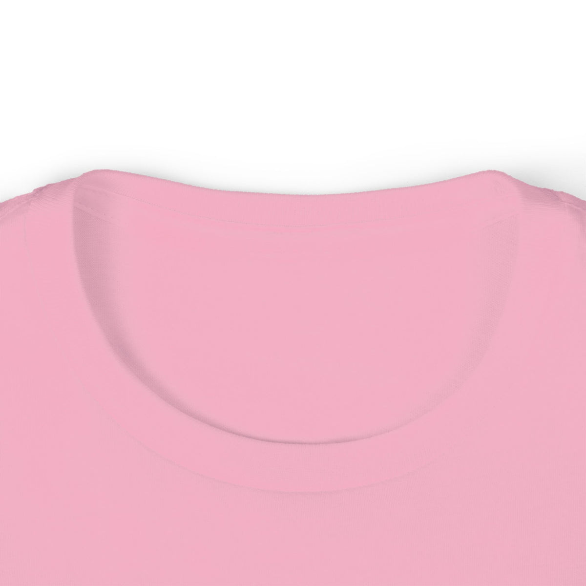 Kids Skate Like A Girl Hockey t-shirt in Pink - close-up of back neckline