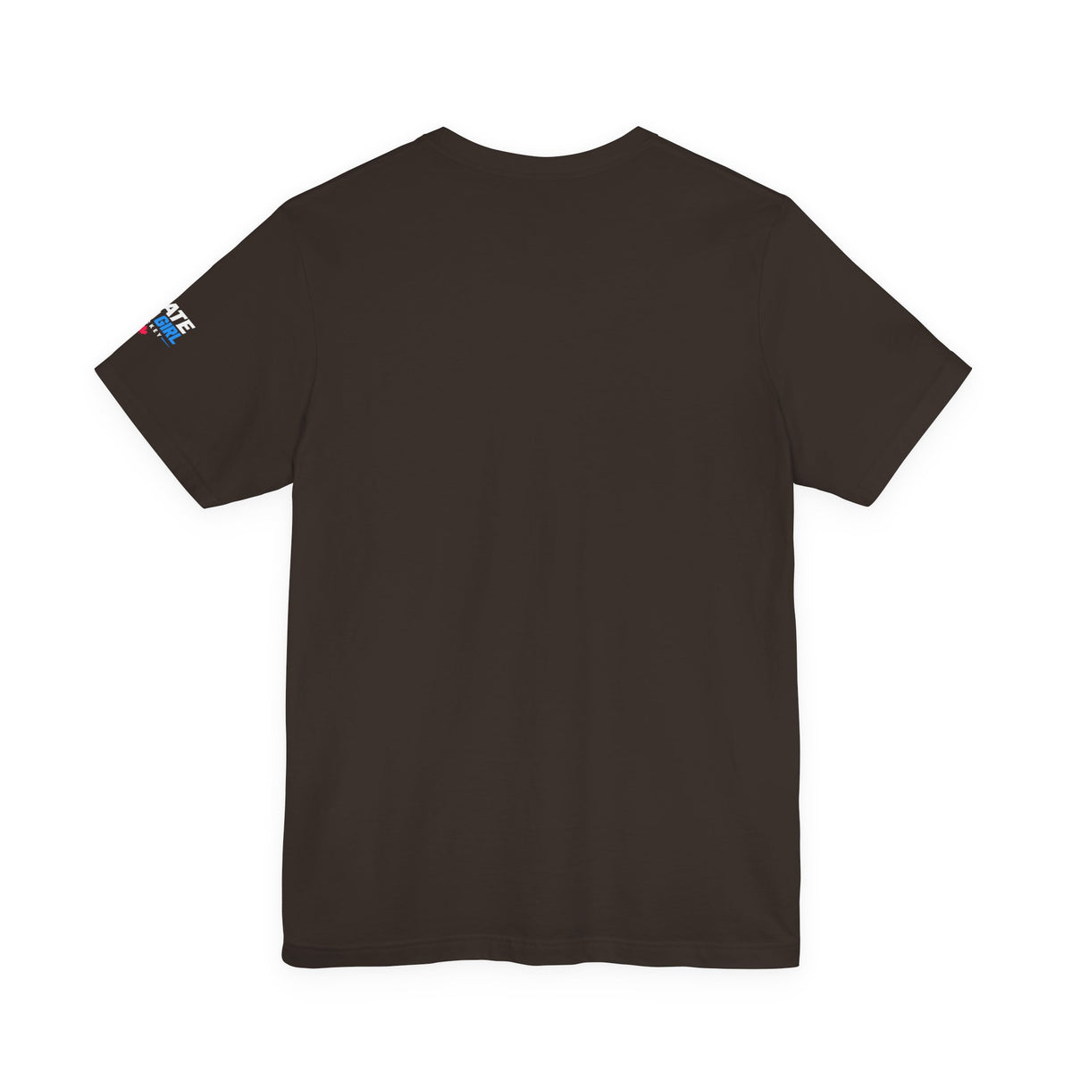 Skate Like A Girl Fearless hockey tee in Brown - back