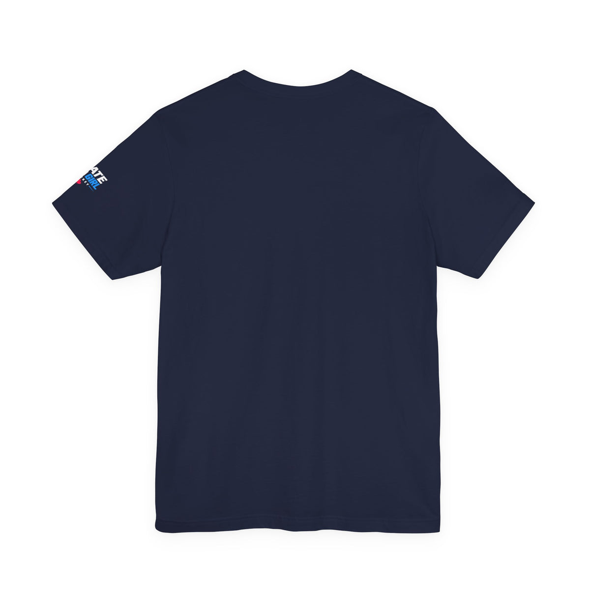 Skate Like A Girl Fearless hockey tee in Navy - back