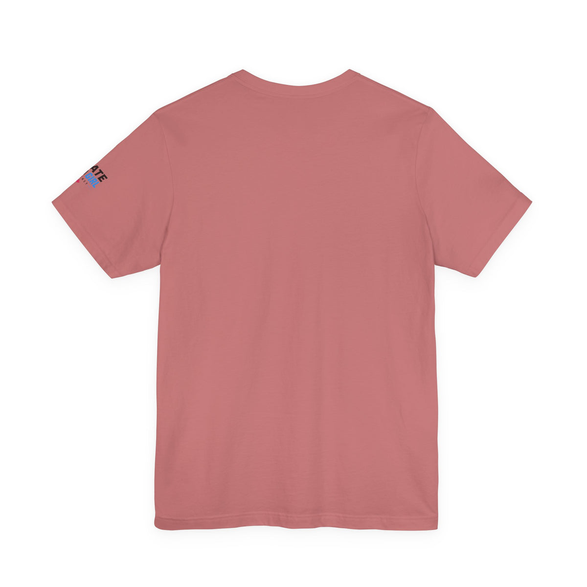 Skate Like A Girl Fearless hockey tee in Mauve - back