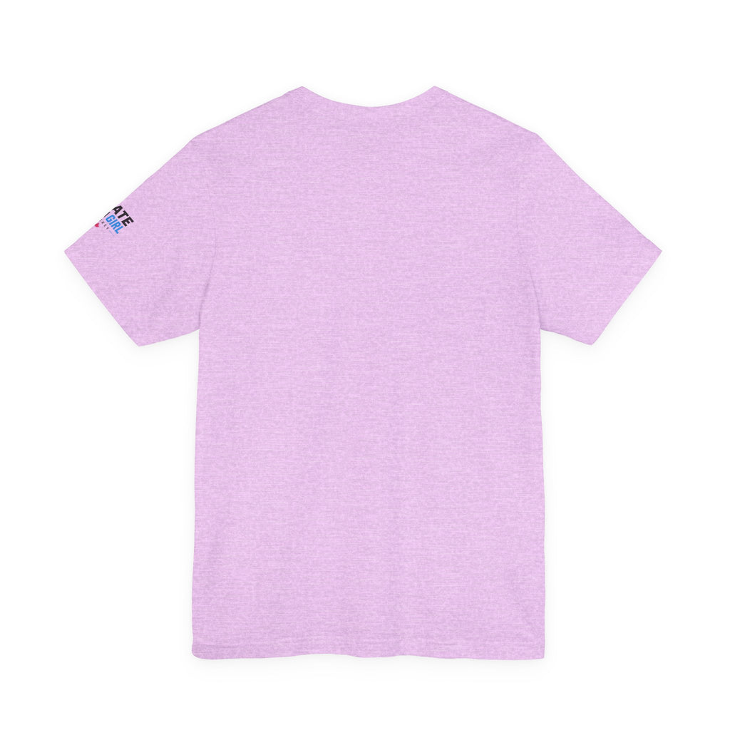 Skate Like A Girl Fearless hockey tee in Heather Prism Lilac - back