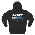 Skate Like A Girl Hockey hoodie in Black - front, flat lay