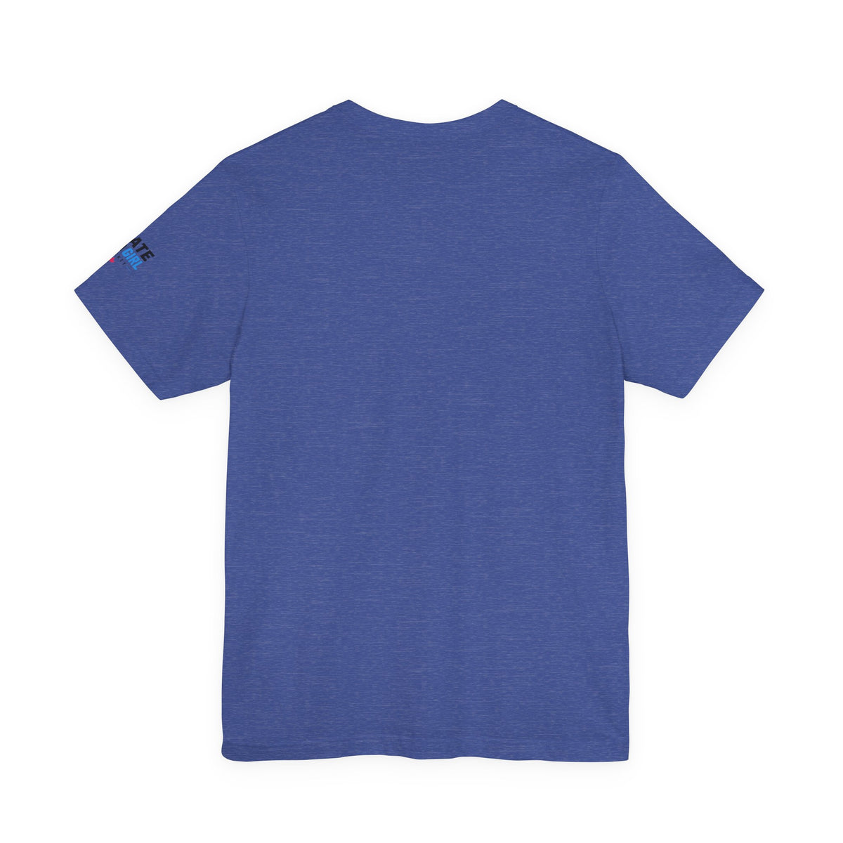 Skate Like A Girl Fearless hockey tee in Heather True Royal - back