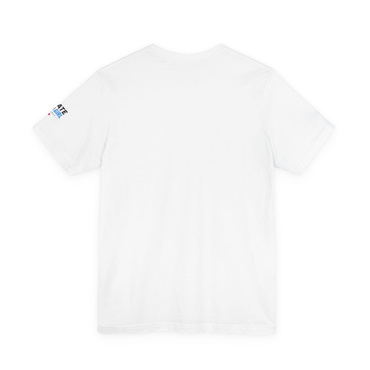 Skate Like A Girl Fearless hockey tee in White - back