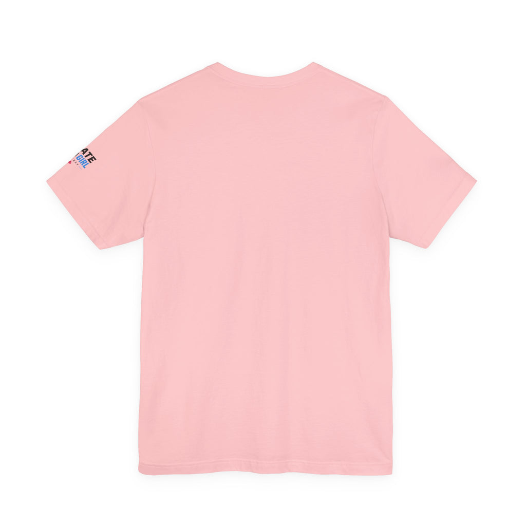 Skate Like A Girl Fearless hockey tee in Pink - back