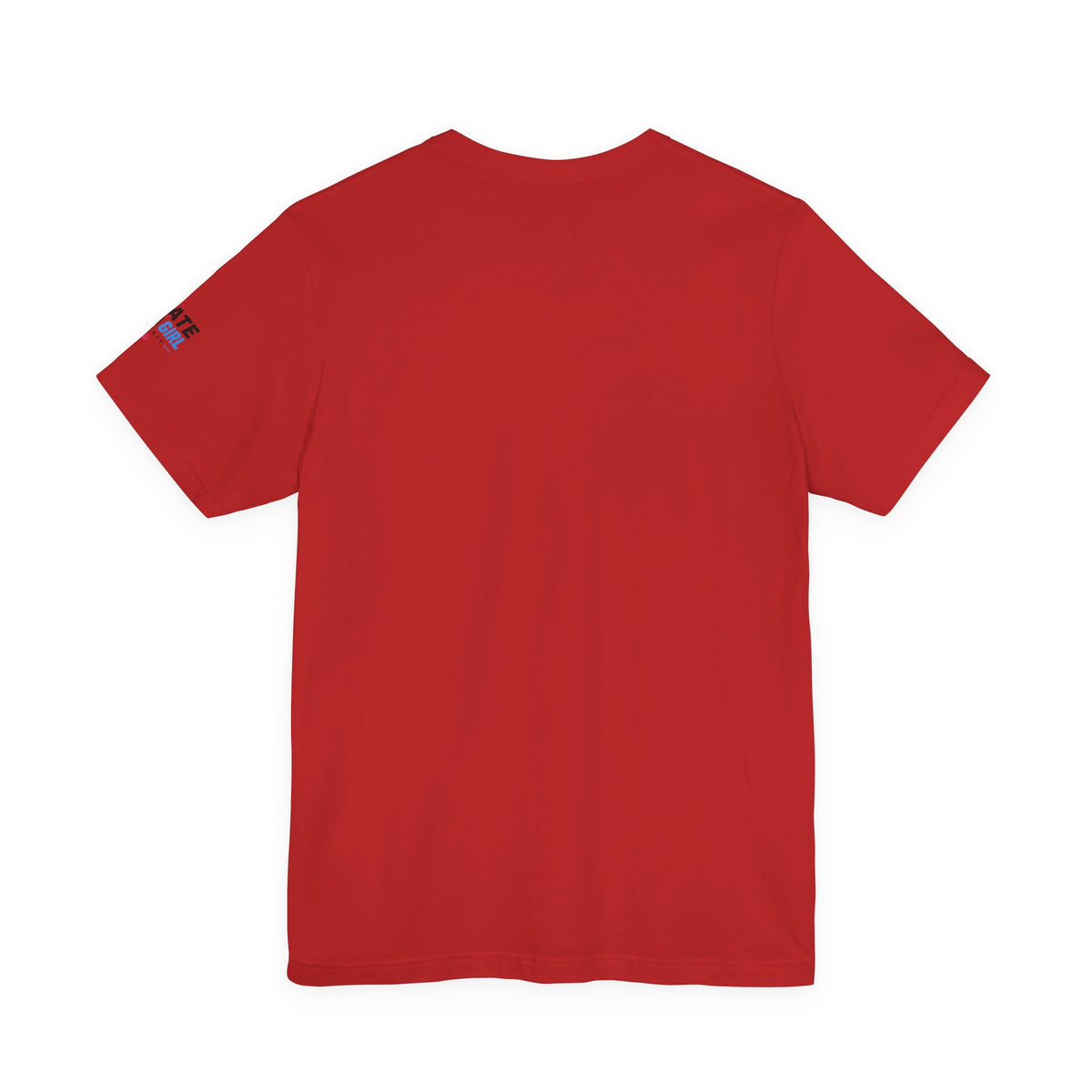 Skate Like A Girl Fearless hockey tee in Red - back