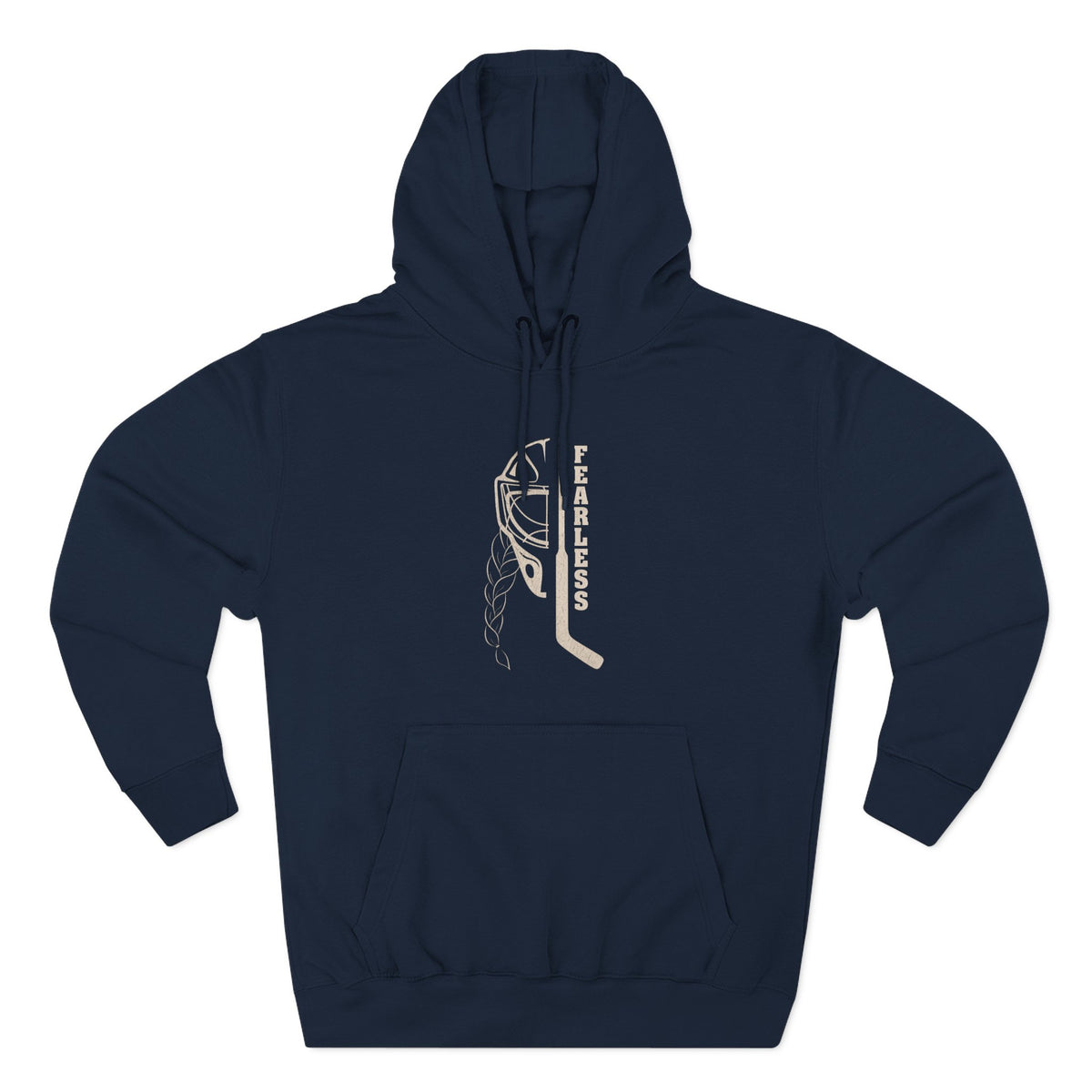 Fearless goalie hockey hoodie in Navy - front, flat lay