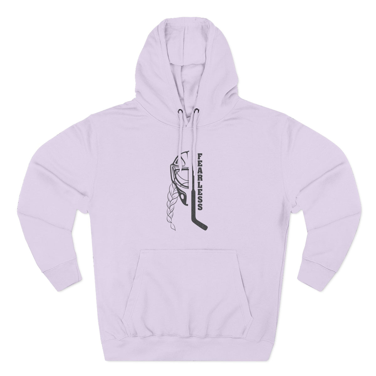 Fearless goalie hockey hoodie in Lilac - front, flat lay