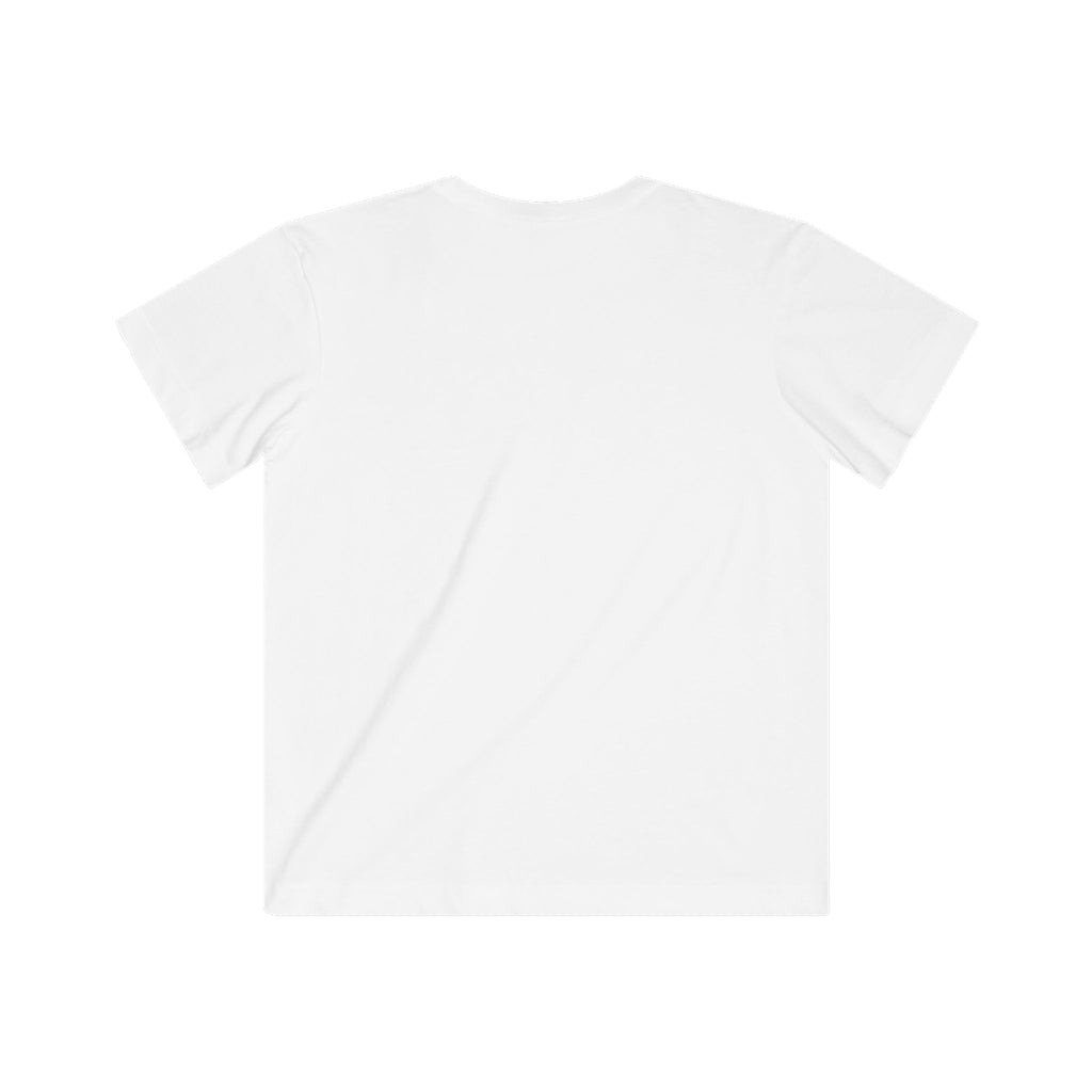 Kids Fearless Goalie Tee in White - back view, flat lay, no graphic