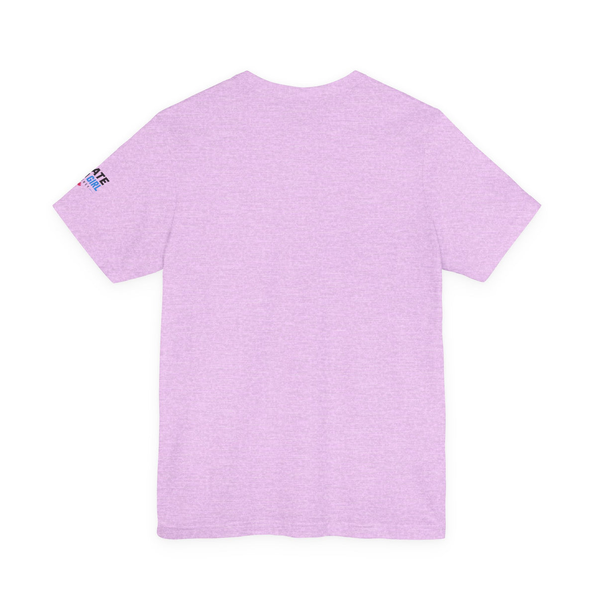 Skate Like A Girl Fearless Goalie hockey tee in Heather Prism Lilac - back