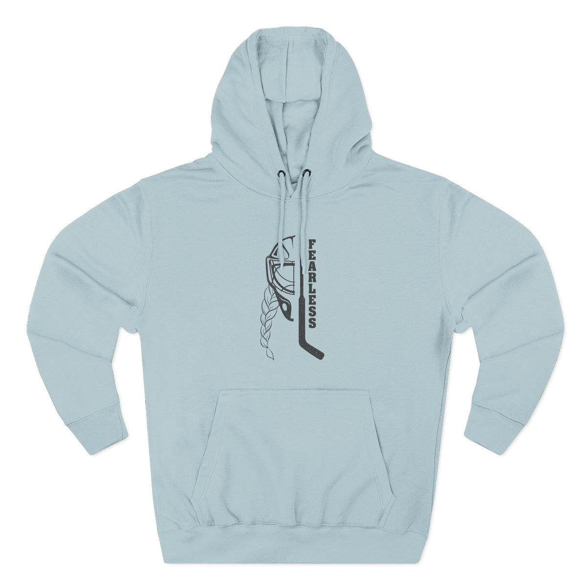 Fearless goalie hockey hoodie in Blue Mist - front, flat lay