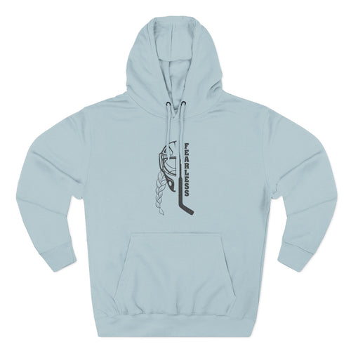 Fearless goalie hockey hoodie in Blue Mist - front, flat lay